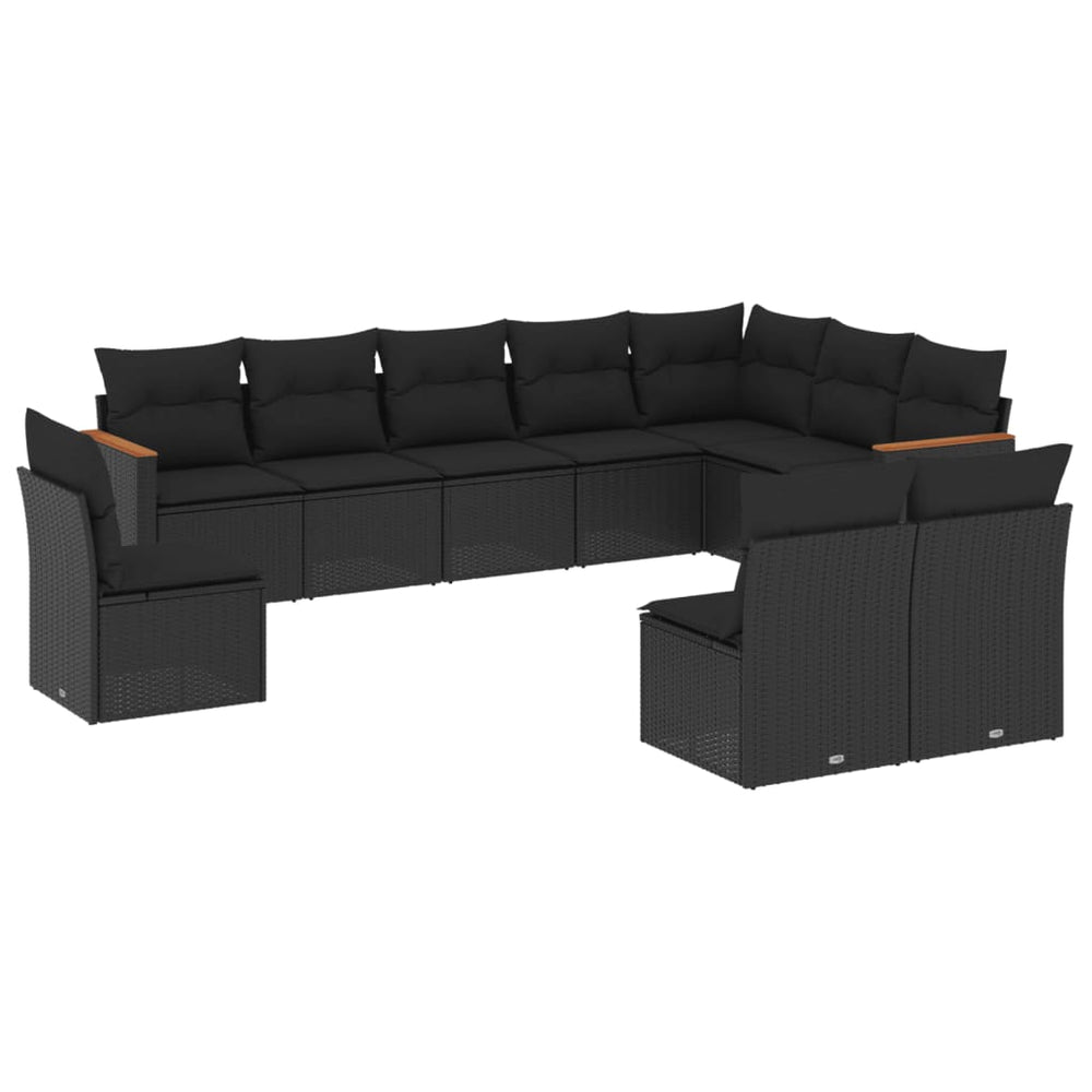 Set Canapele De Grădină Cu Perne, 10 Piese, , Poliratan