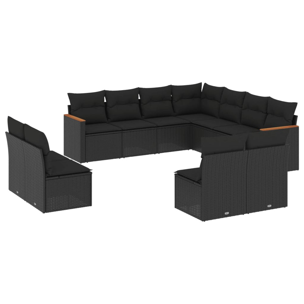 Set Canapele De Grădină Cu Perne, 11 Piese, , Poliratan
