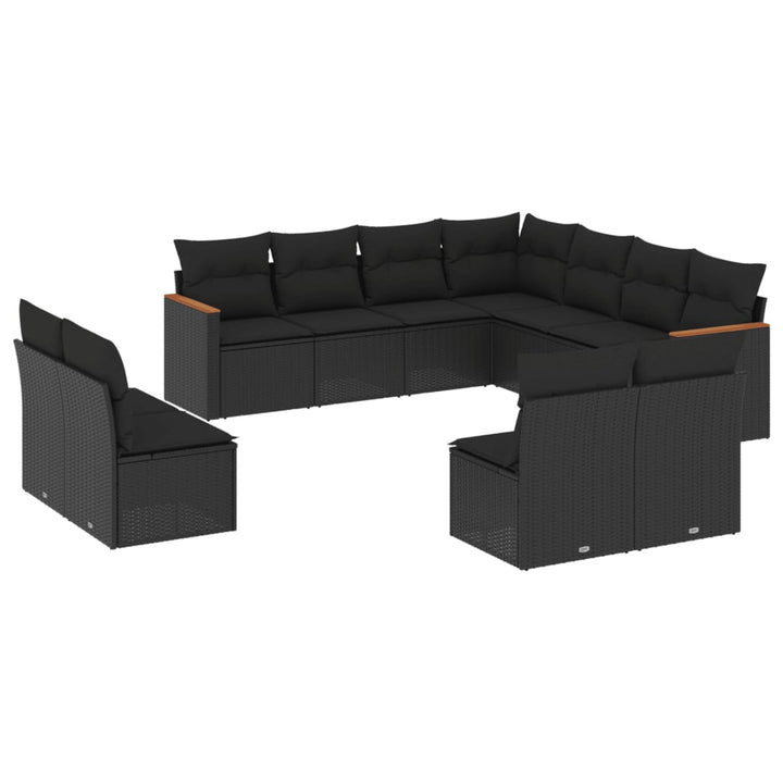 Set Canapele De Grădină Cu Perne, 11 Piese, , Poliratan