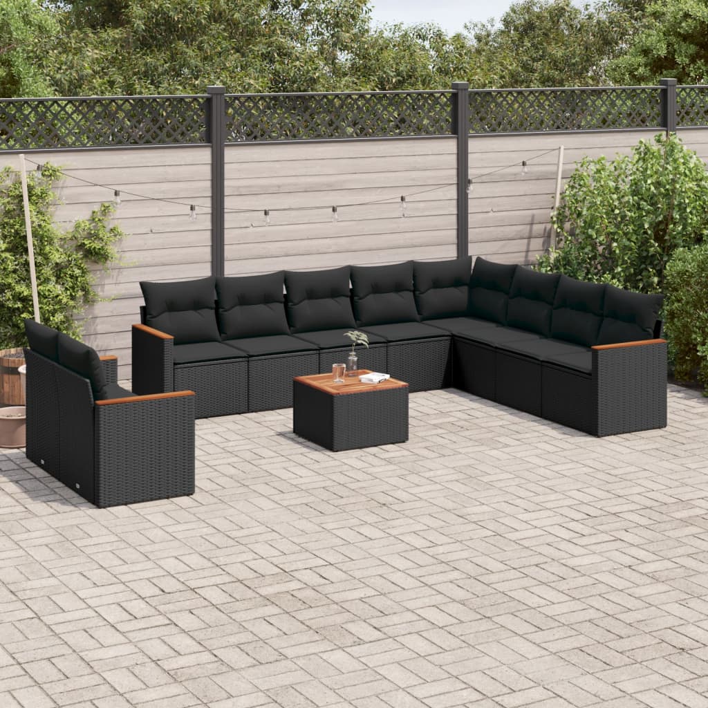 Set Canapele De Grădină Cu Perne, 10 Piese, , Poliratan