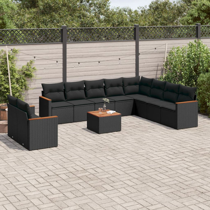 Set Canapele De Grădină Cu Perne, 10 Piese, , Poliratan