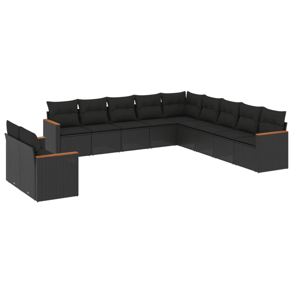 Set Canapele De Grădină Cu Perne, 11 Piese, , Poliratan