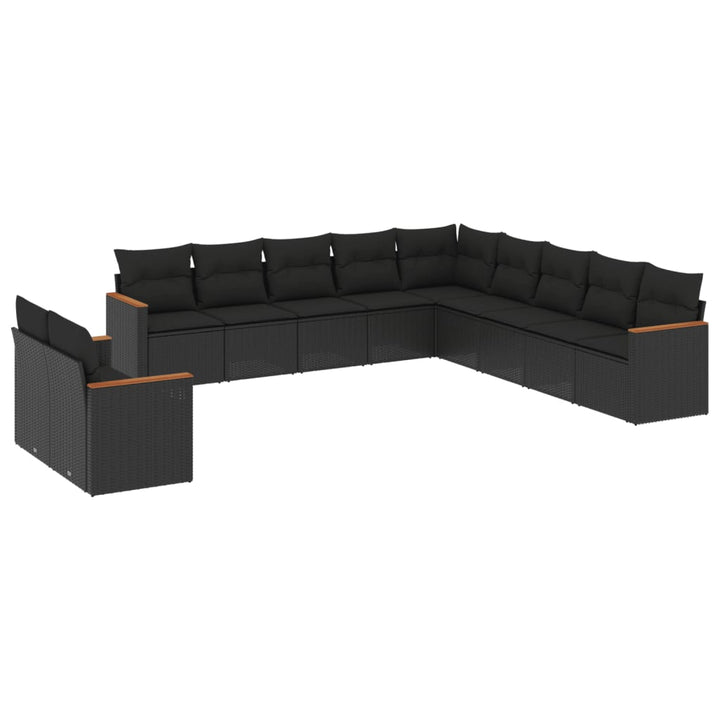 Set Canapele De Grădină Cu Perne, 11 Piese, , Poliratan