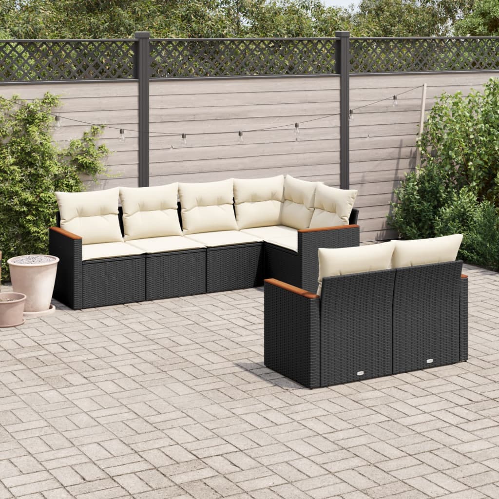 Set Canapele De Grădină, 7 Piese, Cu Perne, , Poliratan