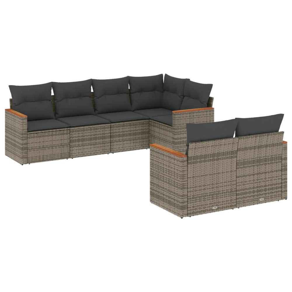 Set Canapele De Grădină, 7 Piese, Cu Perne, , Poliratan