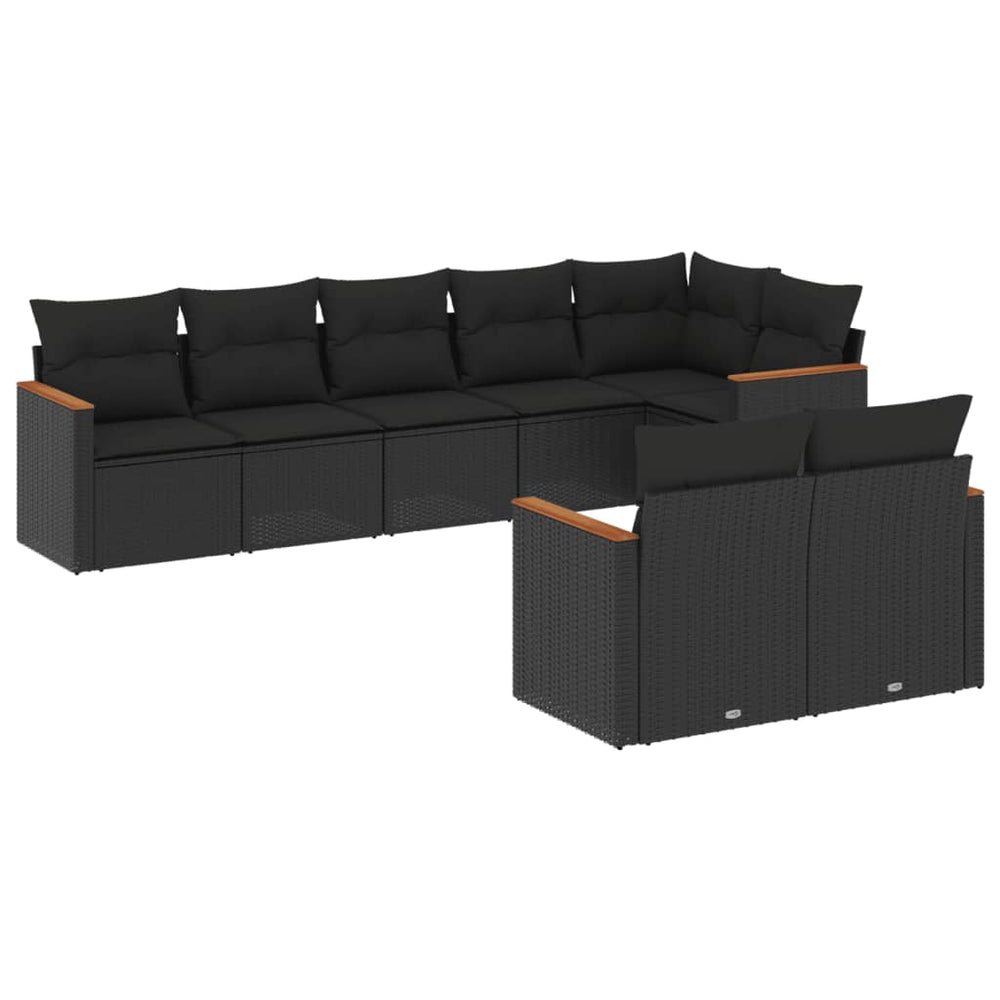 Set Mobilier De Grădină Cu Perne, 8 Piese, , Poliratan