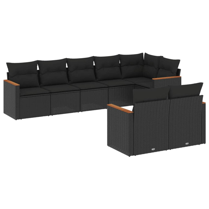 Set Mobilier De Grădină Cu Perne, 8 Piese, , Poliratan