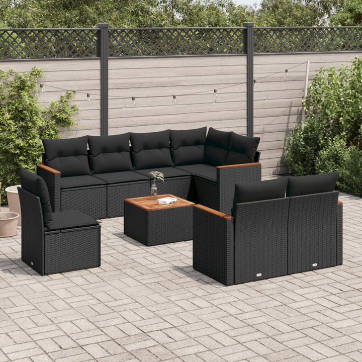 Set Canapele De Grădină Cu Perne, 8 Piese, , Poliratan