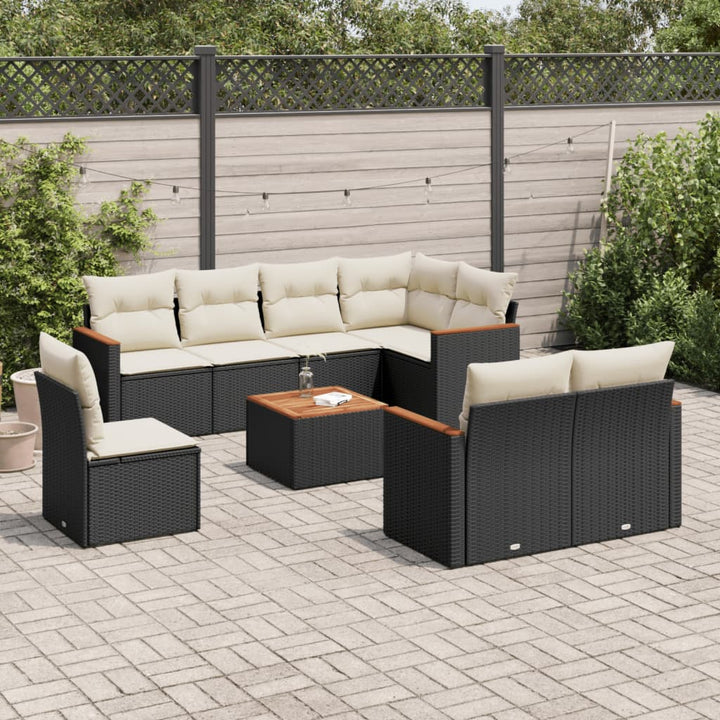 Set Canapele De Grădină Cu Perne, 8 Piese, , Poliratan