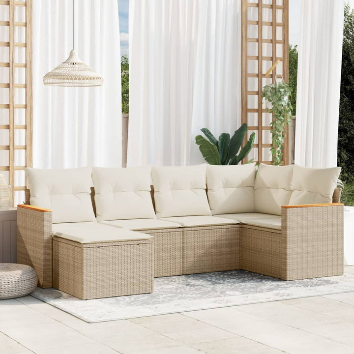 Set Canapele De Grădină, 7 Piese, Cu Perne, , Poliratan