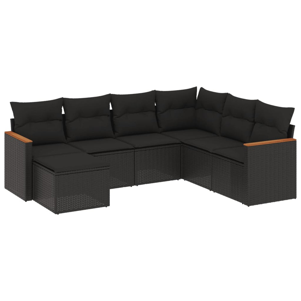 Set Canapele De Grădină Cu Perne, 7 Piese, , Poliratan