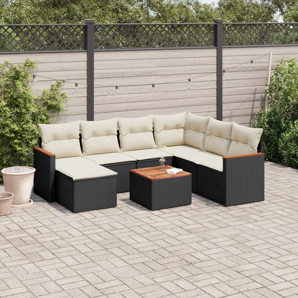 Set Canapele De Grădină Cu Perne, 7 Piese, , Poliratan