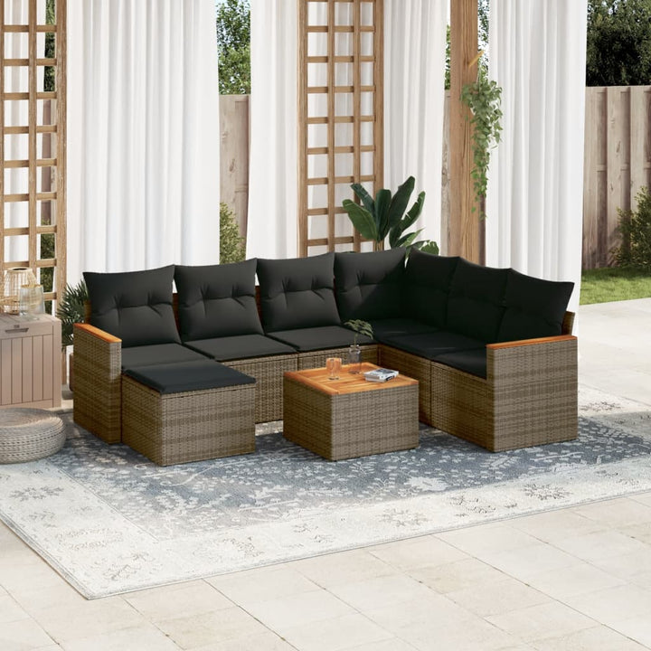 Set Canapele De Grădină Cu Perne, 7 Piese, , Poliratan
