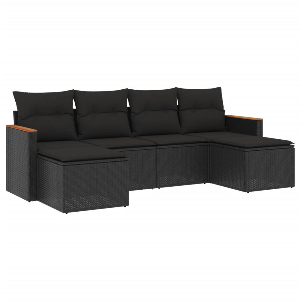 Set Mobilier De Grădină Cu Perne, 6 Piese, , Poliratan
