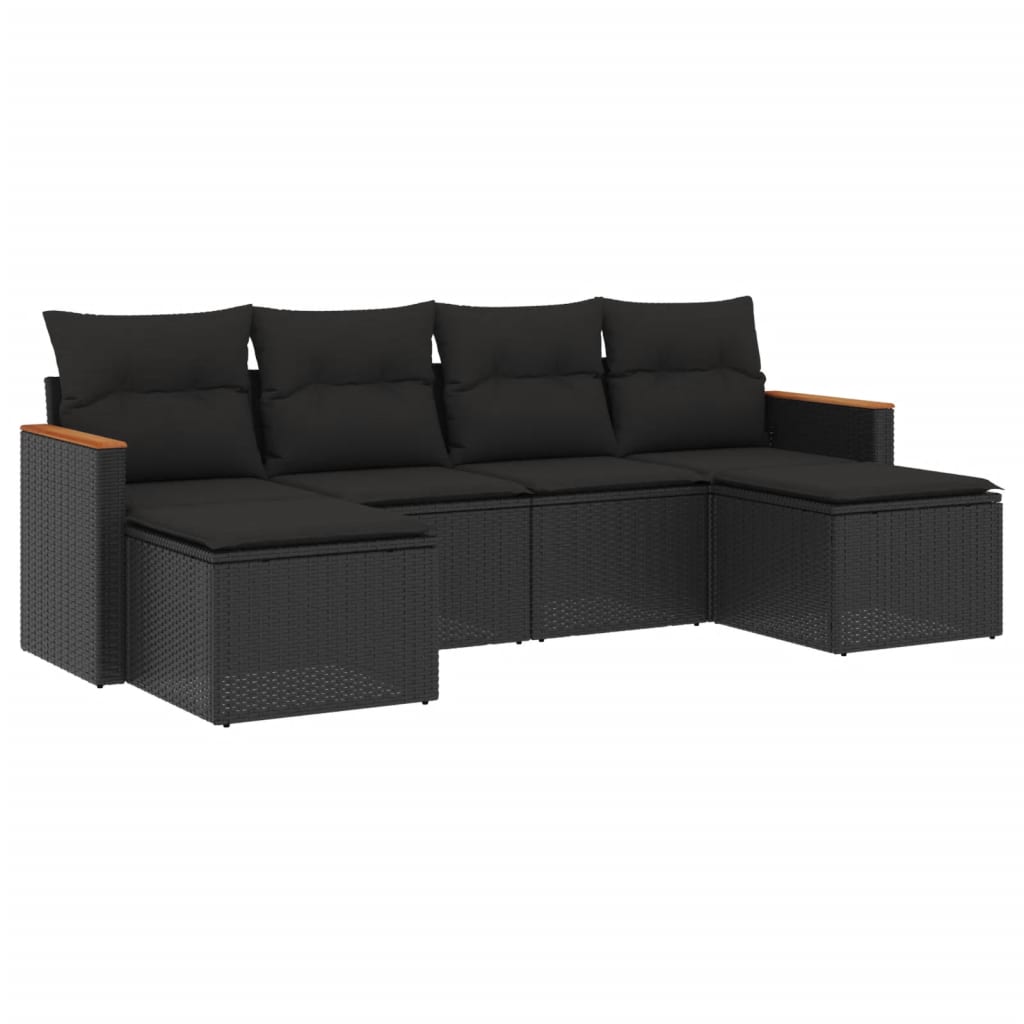Set Mobilier De Grădină Cu Perne, 6 Piese, , Poliratan