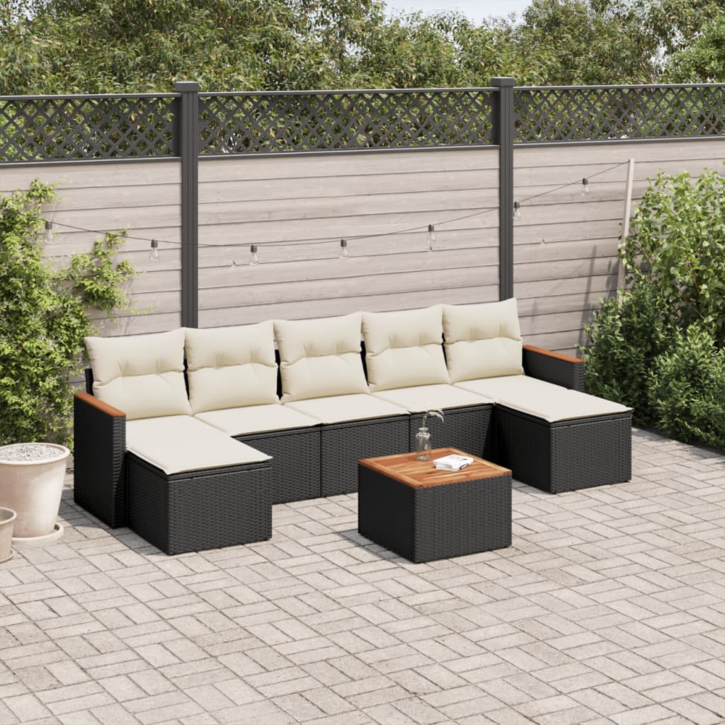 Set Canapele De Grădină, 7 Piese, Cu Perne, , Poliratan