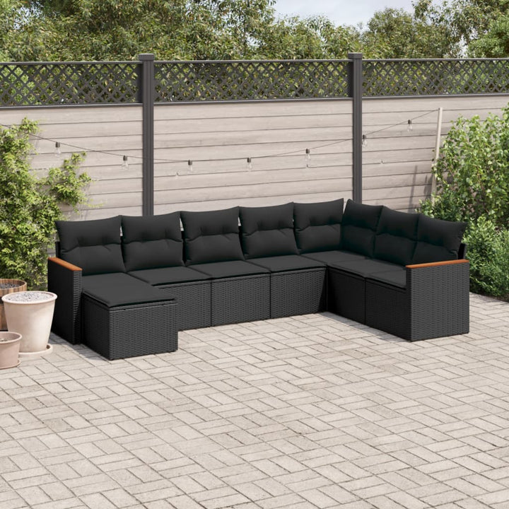 Set Canapele De Grădină Cu Perne, 8 Piese, , Poliratan
