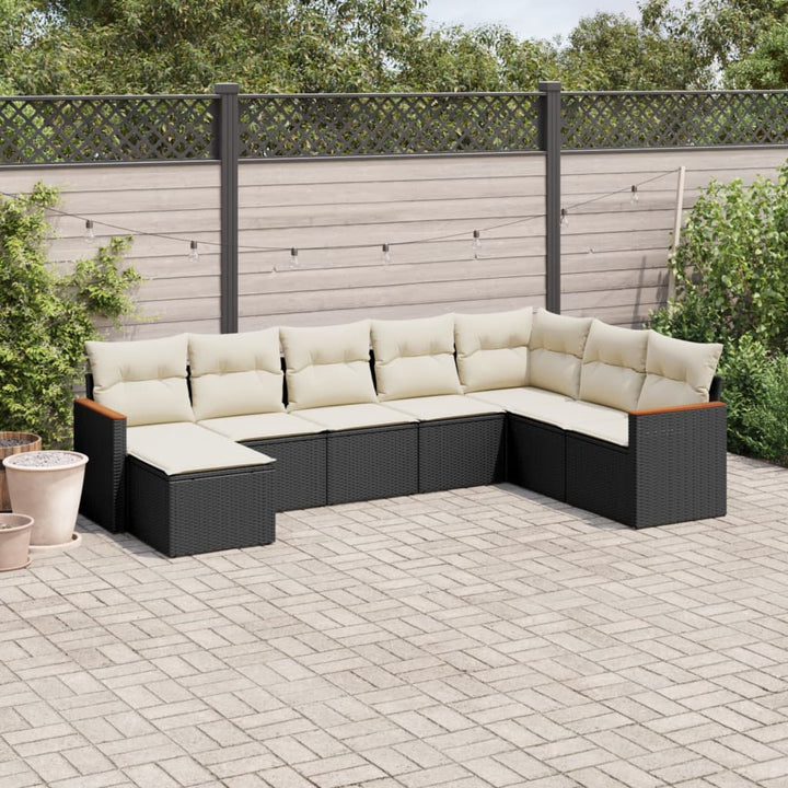 Set Canapele De Grădină Cu Perne, 8 Piese, , Poliratan
