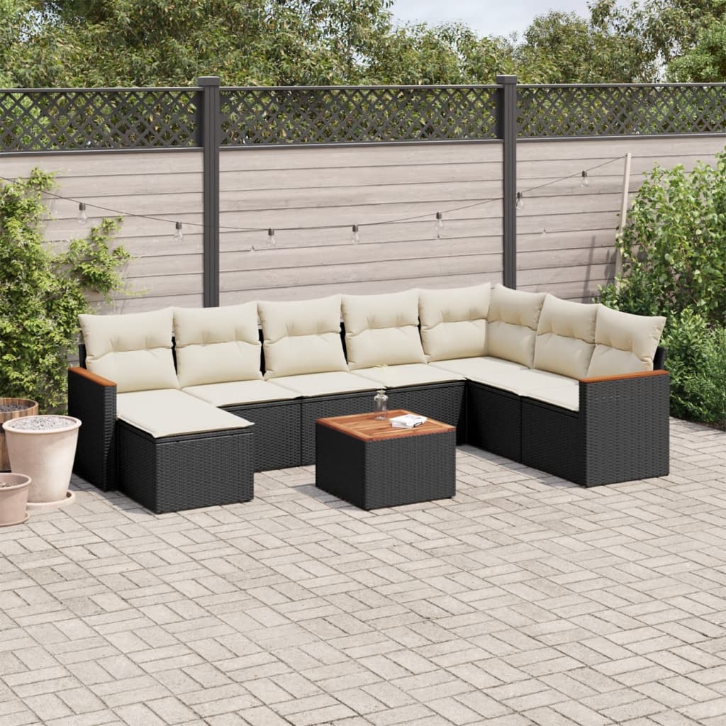 Set Canapele De Grădină Cu Perne, 8 Piese, , Poliratan