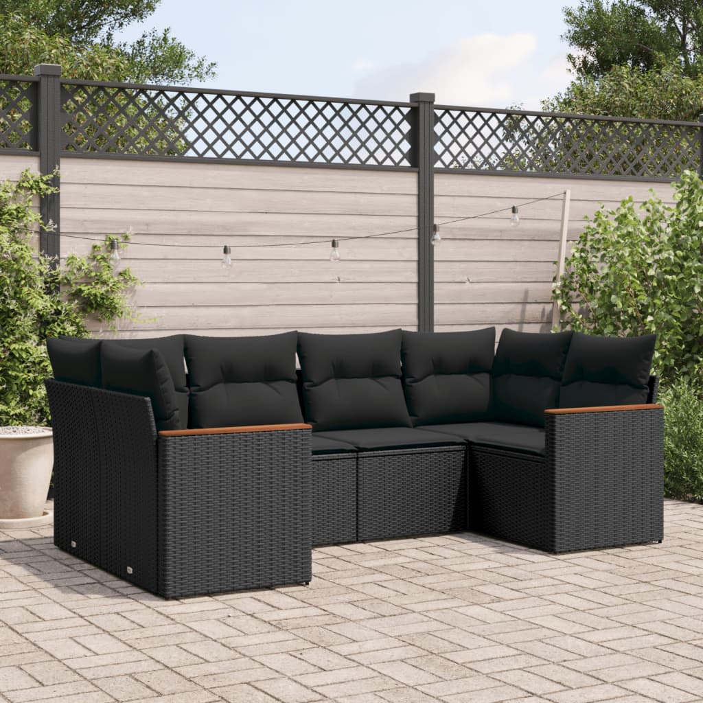 Set Canapele De Grădină Cu Perne, 6 Piese, , Poliratan