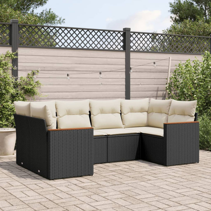 Set Canapele De Grădină Cu Perne, 6 Piese, , Poliratan