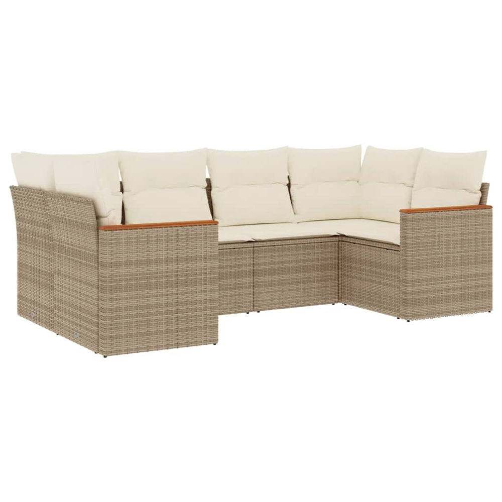 Set Canapele De Grădină Cu Perne, 6 Piese, , Poliratan