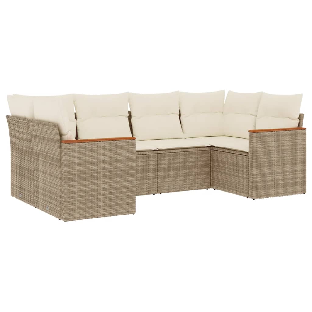 Set Canapele De Grădină Cu Perne, 6 Piese, , Poliratan