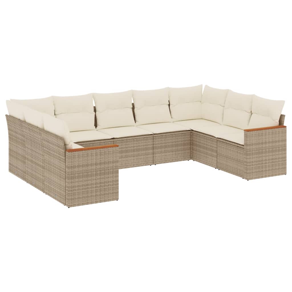 Set Canapele De Grădină, 9 Piese, Cu Perne, , Poliratan