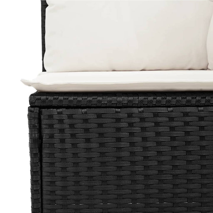 Set Canapele De Grădină Cu Perne, 10 Piese, Negru, Poliratan