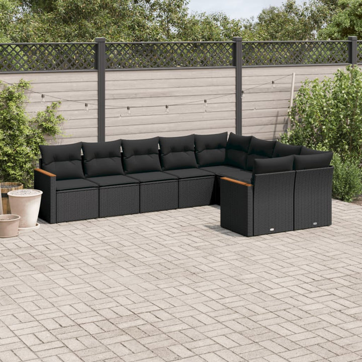 Set Canapele De Grădină Cu Perne, 10 Piese, , Poliratan