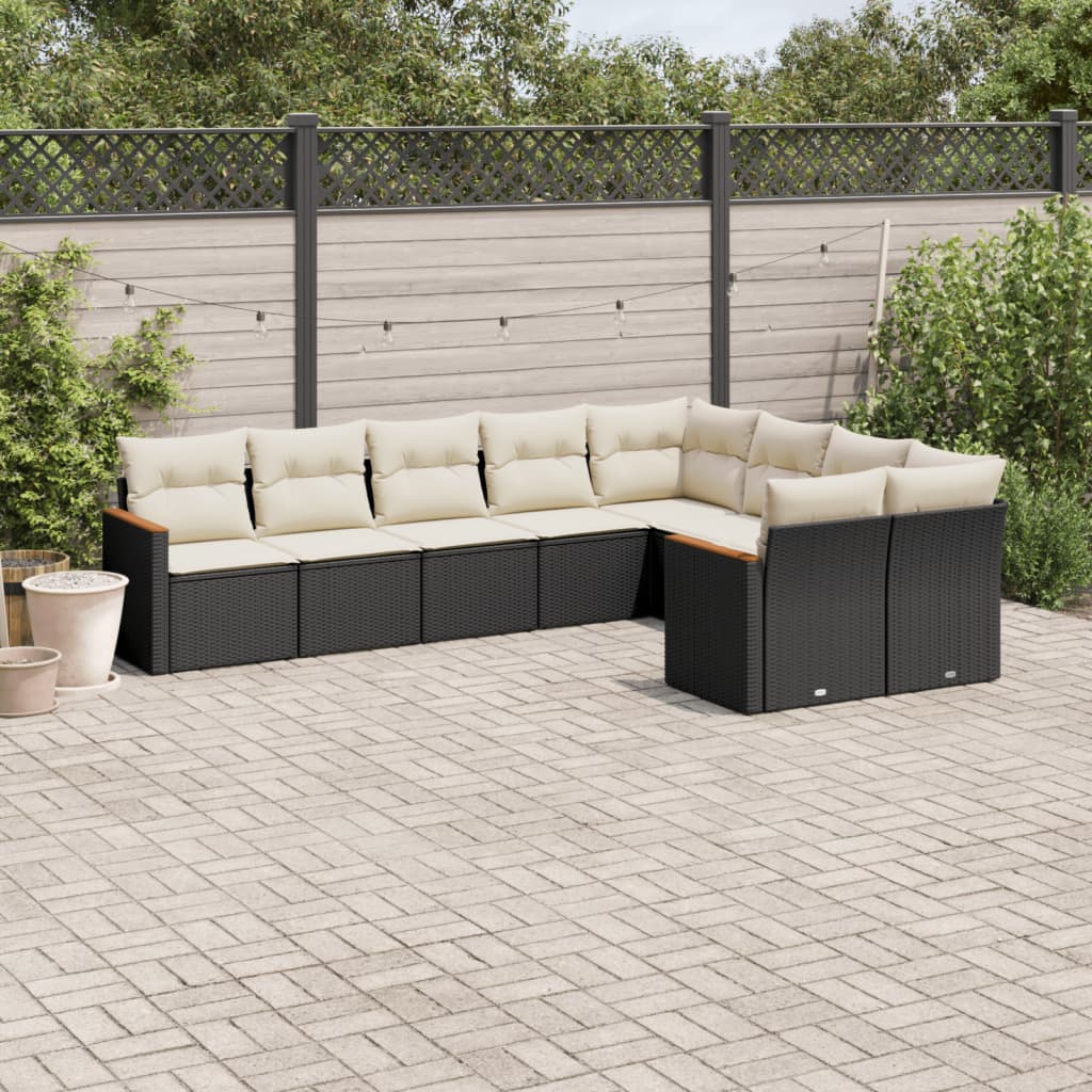 Set Canapele De Grădină Cu Perne, 10 Piese, , Poliratan