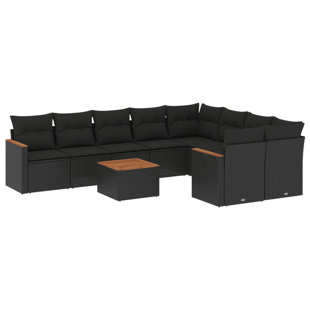 Set Canapele De Grădină Cu Perne, 10 Piese, , Poliratan