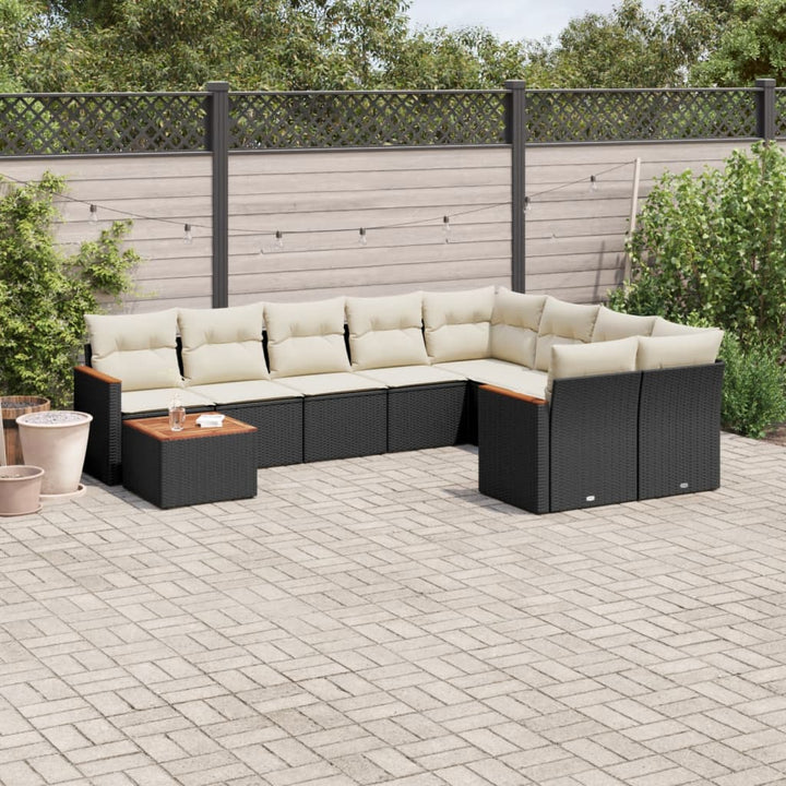 Set Mobilier De Grădină Cu Perne, 10 Piese, , Poliratan