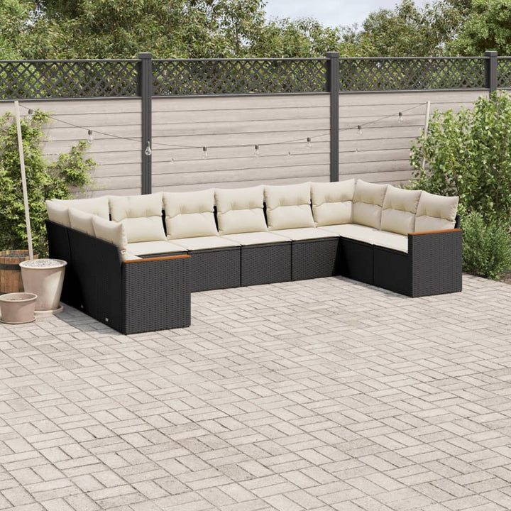 Set Mobilier De Grădină Cu Perne, 10 Piese, , Poliratan