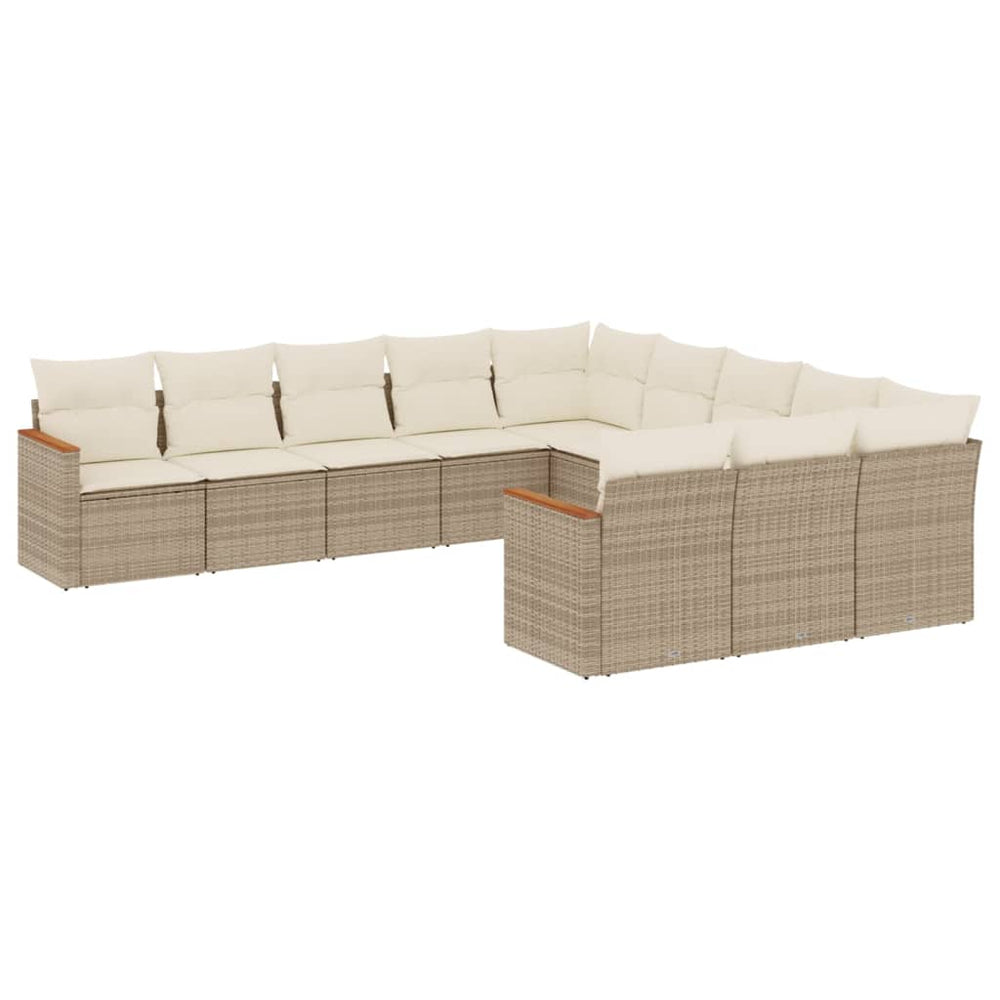 Set Canapele De Grădină Cu Perne, 11 Piese, , Poliratan