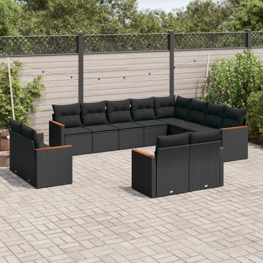 Set Canapele De Grădină, 12 Piese, Cu Perne, , Poliratan