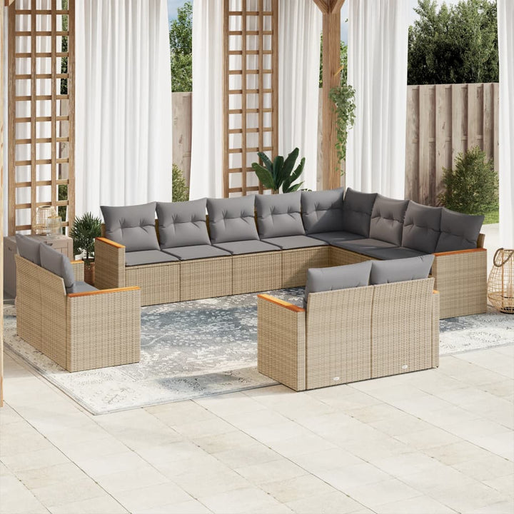 Set Canapele De Grădină, 12 Piese, Cu Perne, , Poliratan