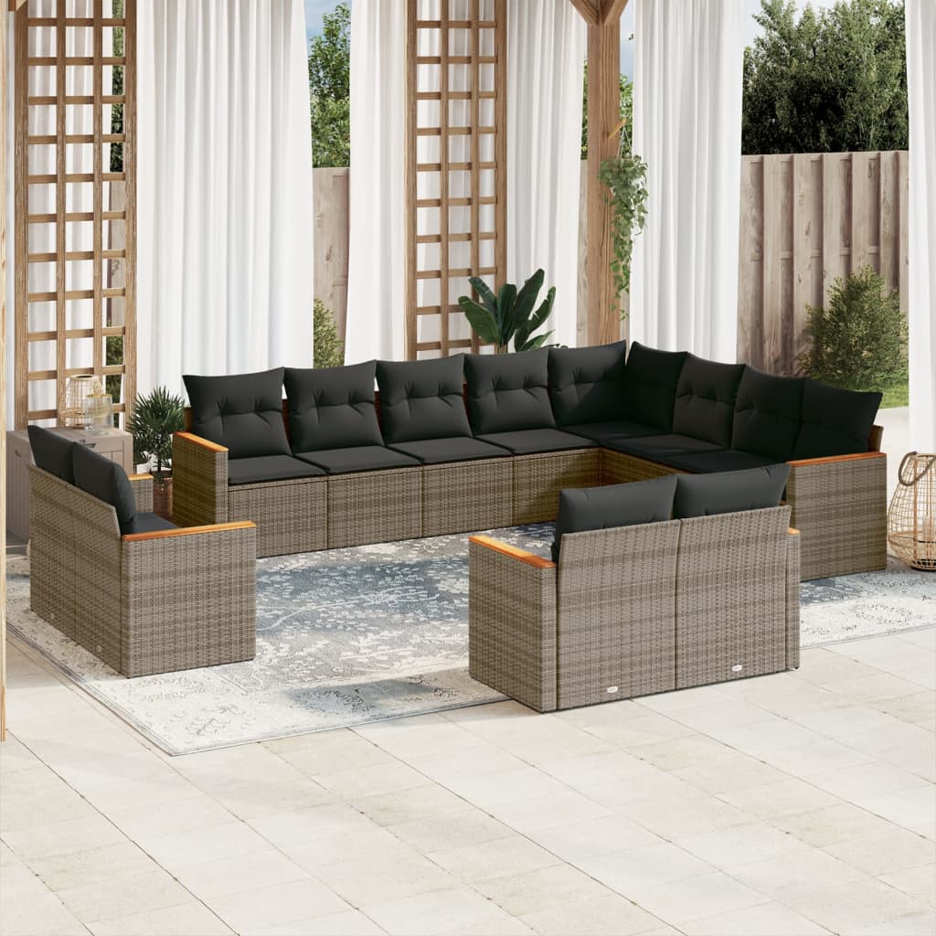 Set Canapele De Grădină, 12 Piese, Cu Perne, , Poliratan