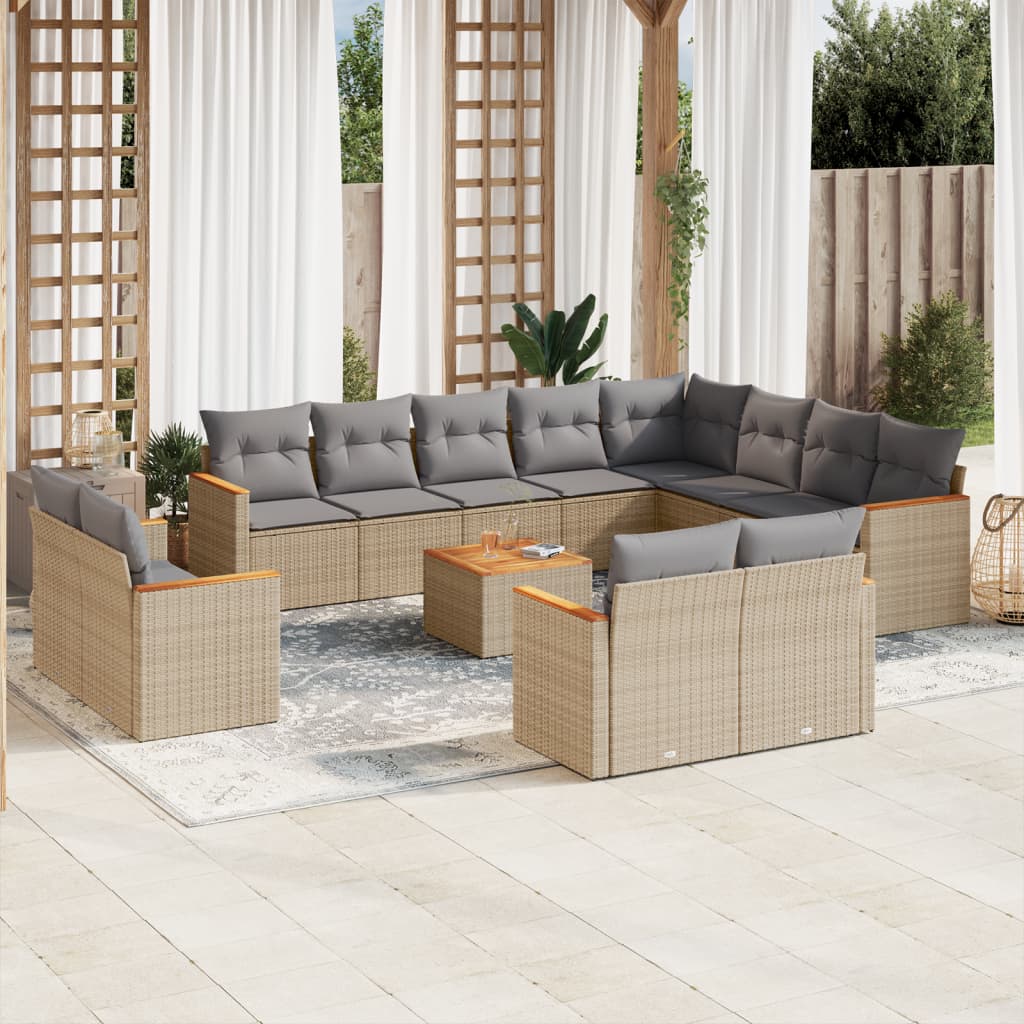 Set Canapele De Grădină, 12 Piese, Cu Perne, , Poliratan