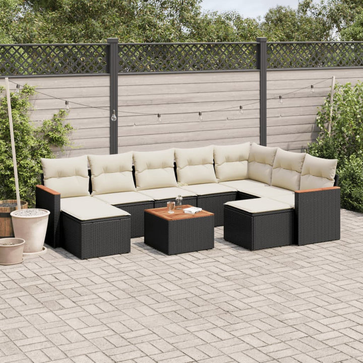 Set Mobilier De Grădină Cu Perne, 10 Piese, , Poliratan