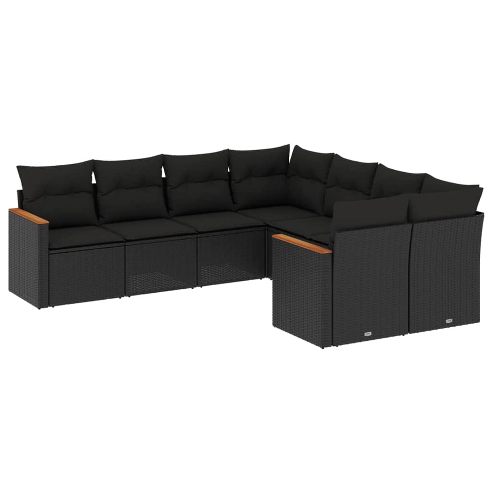 Set Mobilier De Grădină Cu Perne, 8 Piese, , Poliratan