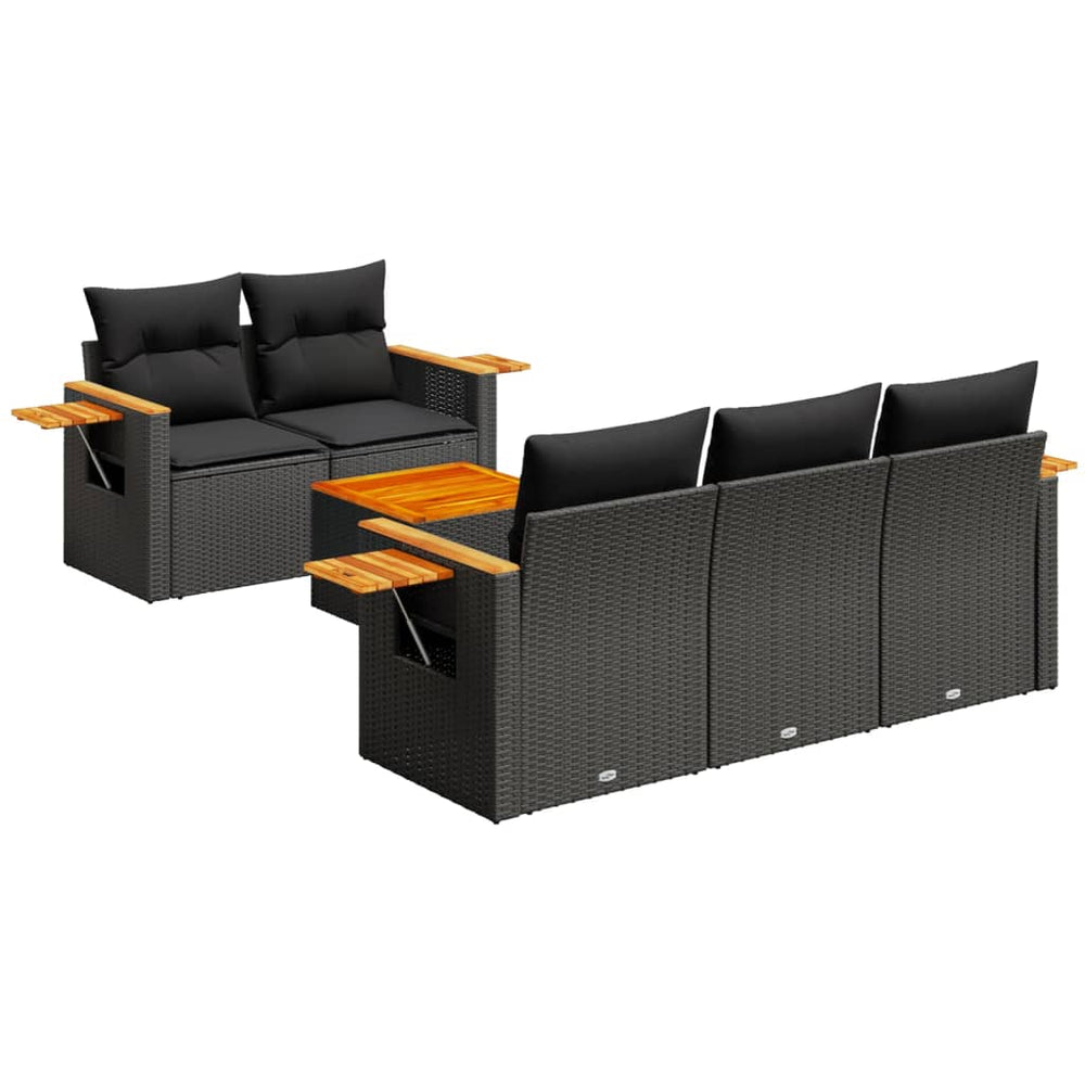 Set Mobilier De Grădină Cu Perne, 6 Piese, , Poliratan
