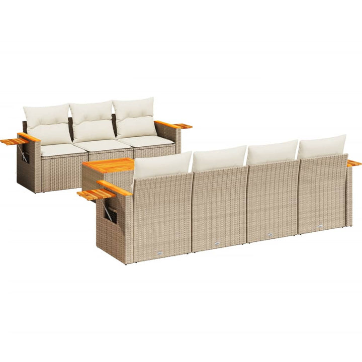 Set Canapele De Grădină Cu Perne, 8 Piese, , Poliratan