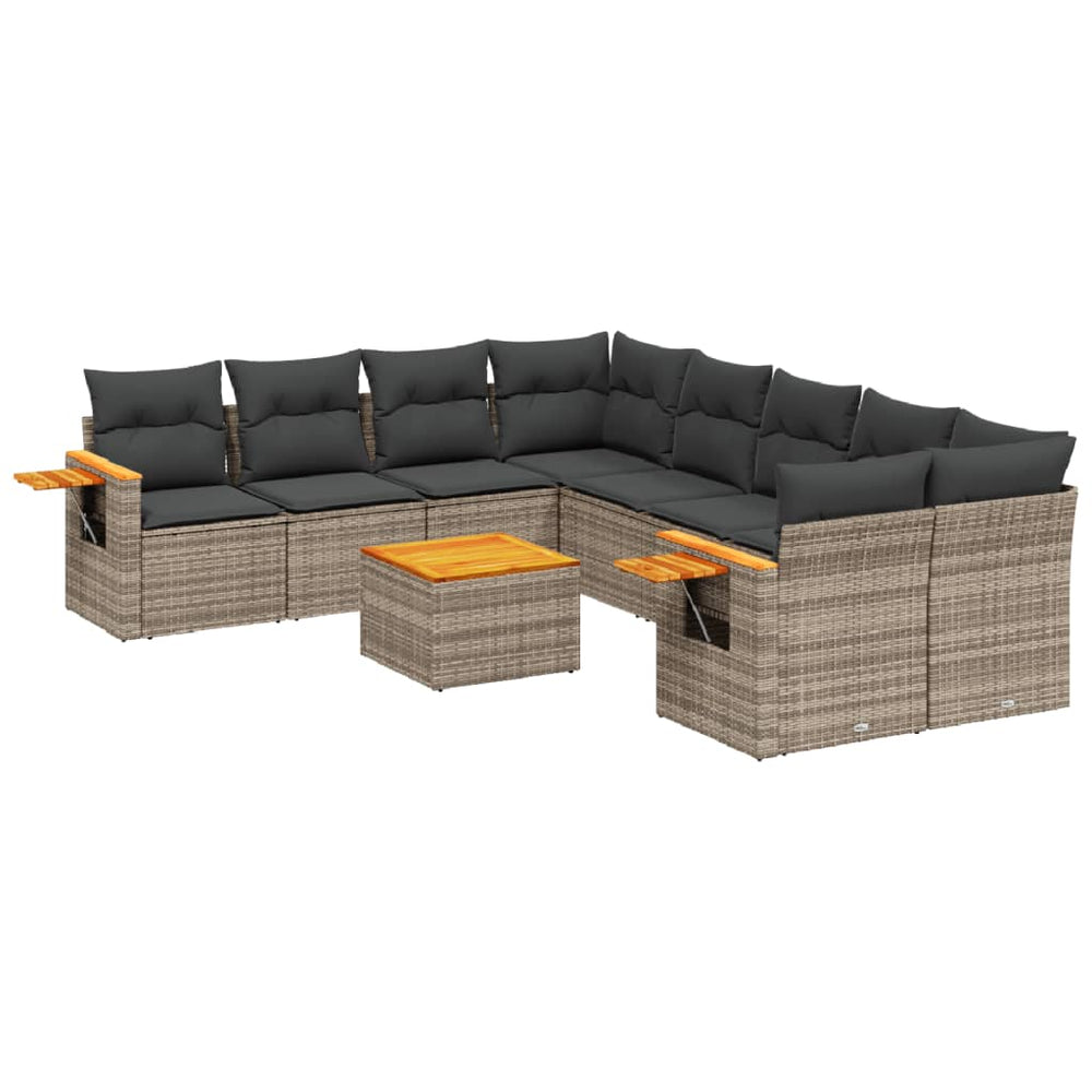 Set Canapele De Grădină, 9 Piese, Cu Perne, , Poliratan