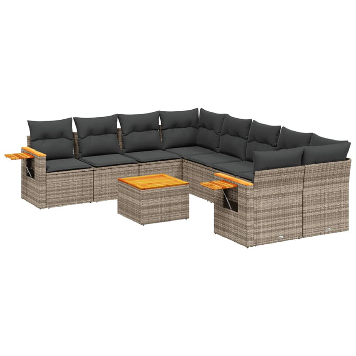 Set Canapele De Grădină, 9 Piese, Cu Perne, , Poliratan