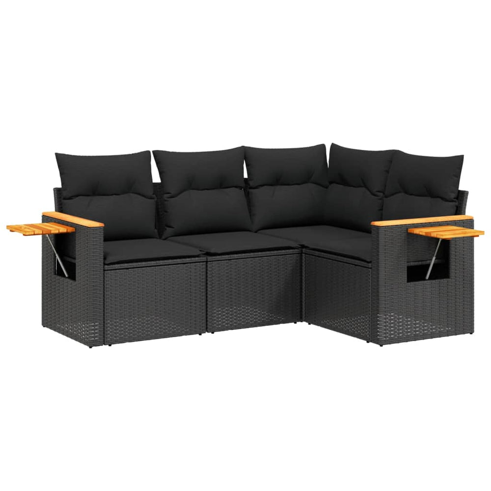 Set Mobilier De Grădină Cu Perne, 4 Piese, , Poliratan