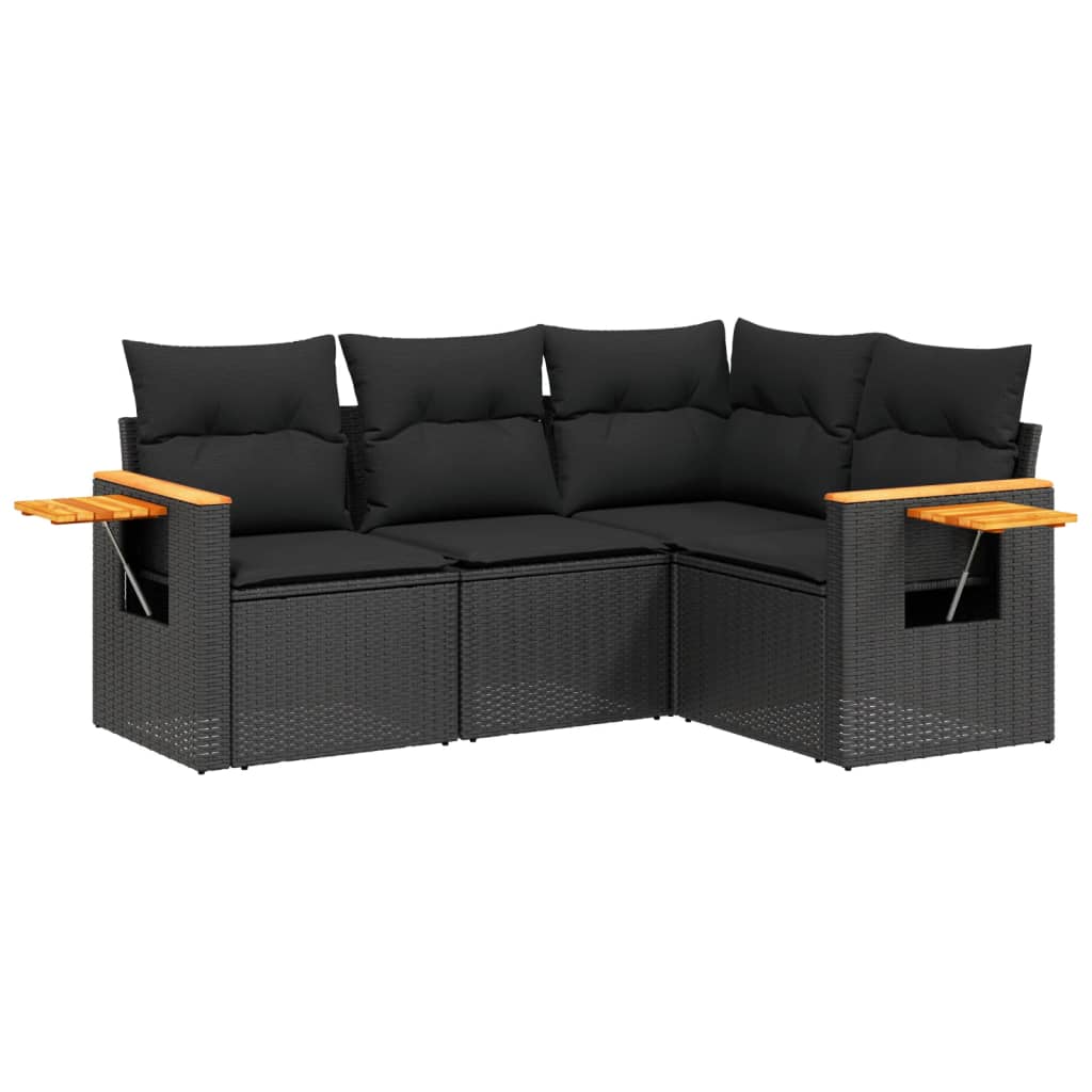 Set Mobilier De Grădină Cu Perne, 4 Piese, , Poliratan