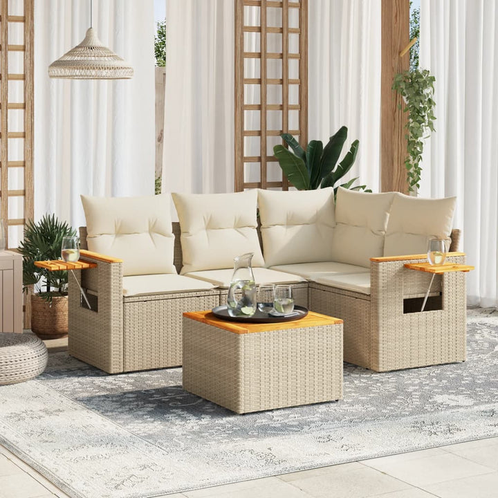 Set Mobilier De Grădină Cu Perne, 4 Piese, , Poliratan
