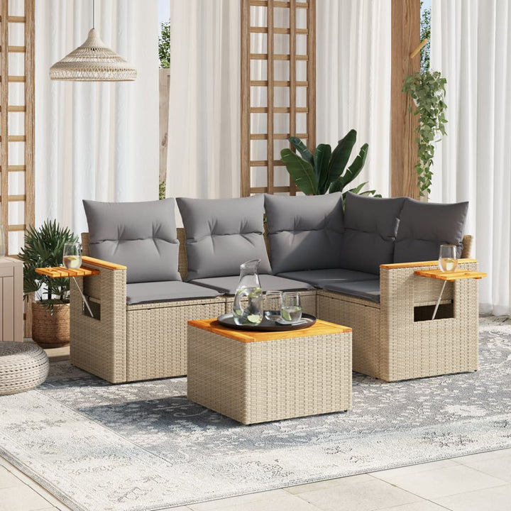 Set Mobilier De Grădină Cu Perne, 4 Piese, , Poliratan