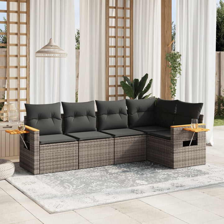 Set Mobilier De Grădină Cu Perne, 6 Piese, , Poliratan